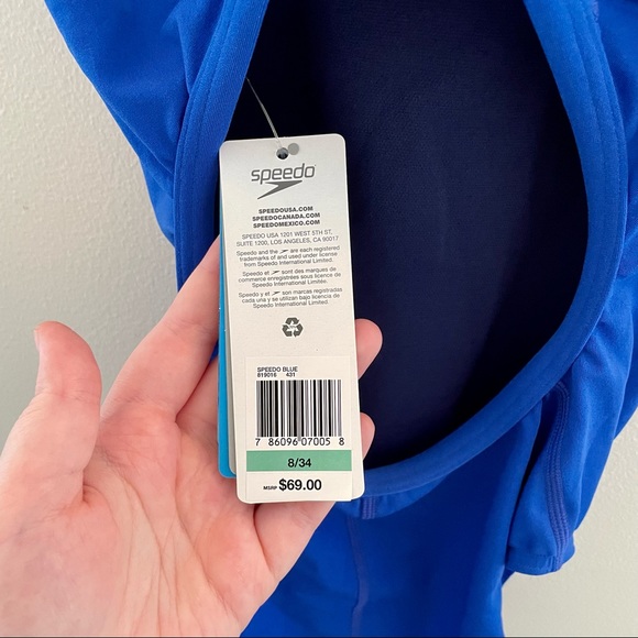 Speedo Solid Endurance + Crossback One Piece Swimsuit - Picture 3 of 9